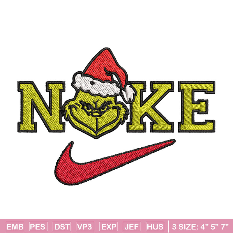 Grinch chrismas nike Embroidery Design, Nike Embroidery, Brand Embroidery, Embroidery File, Logo shirt, Digital download.jpg