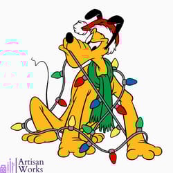 funny pluto disney christmas lights svg digital cricut file