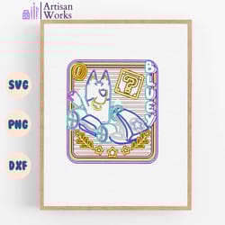 funny bluey mario kart driving car png