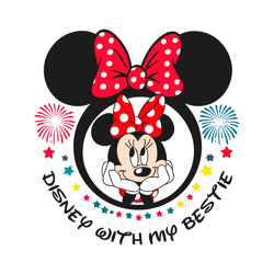 minnie mouse disney with my bestie svg digital download files