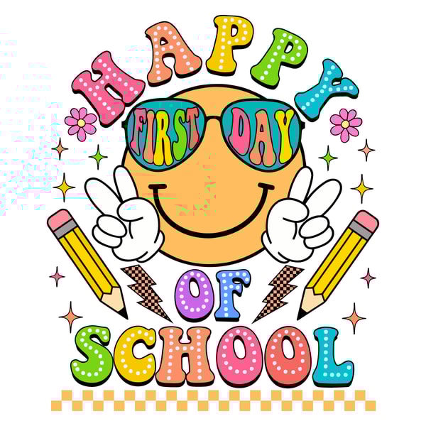 Happy First Day of School Smiley Face SVG | Inspire Uplift