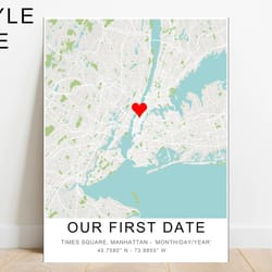 first date map where we met map anniversary map where it all began map custom poster for her or him digital download.