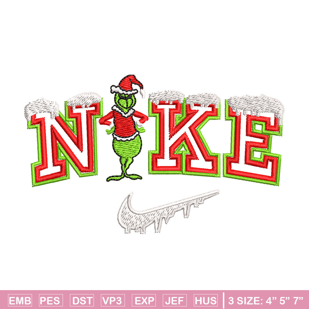 Grinch nike Embroidery Design, Nike Embroidery, Embroidery File, Brand Embroidery, Logo shirt, Digital download.jpg