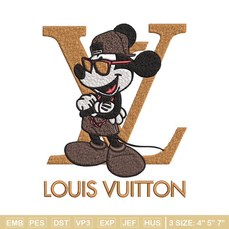 Mickey louis vuitton Embroidery Design, Lv Embroidery, Brand Embroidery, Logo shirt, Embroidery File, Digital download.jpg