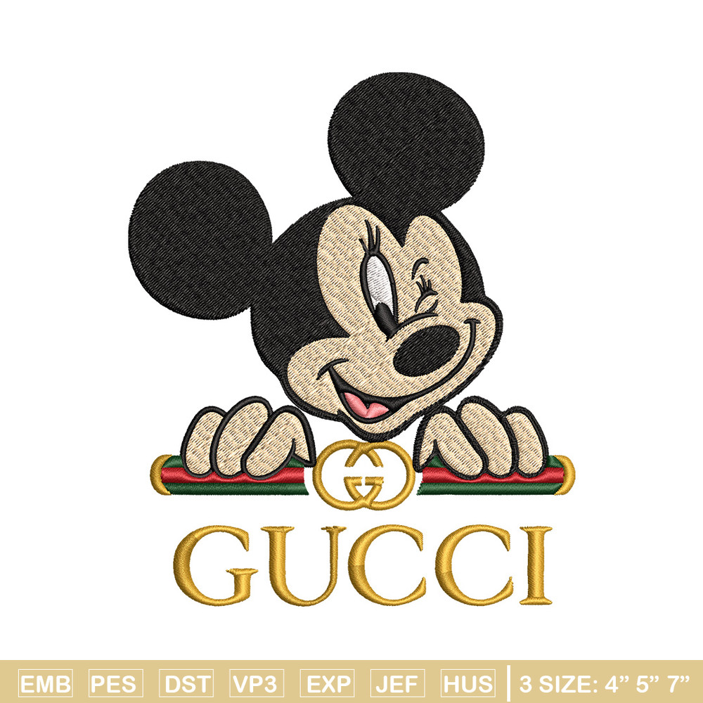 Mickey mouse Embroidery Design, Gucci Embroidery, Brand Embroidery, Embroidery File, Logo shirt, Digital download.jpg