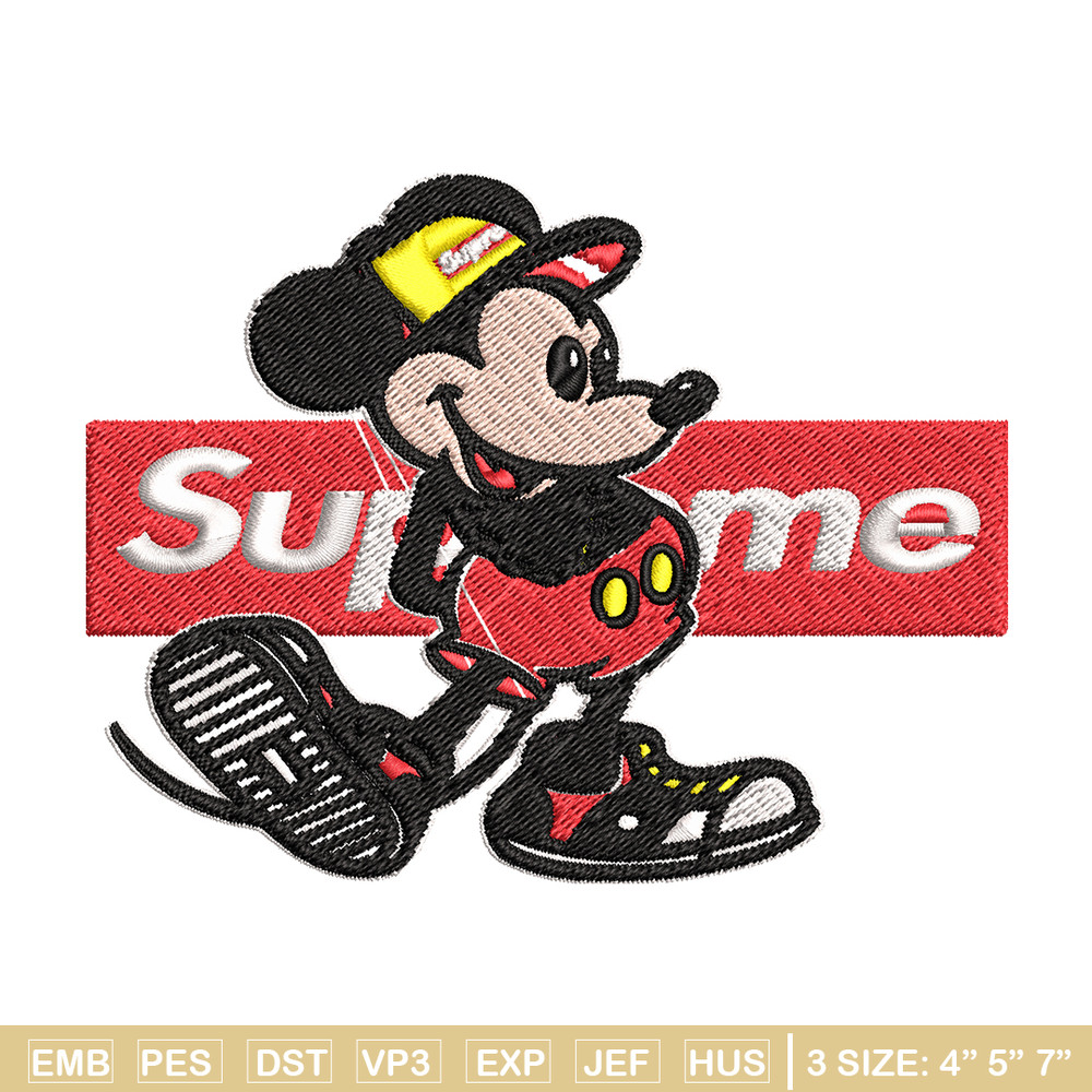 Mickey Mouse Supreme Embroidery design, Disney Embroidery, Disney design, Embroidery File, logo shirt, Digital download..jpg