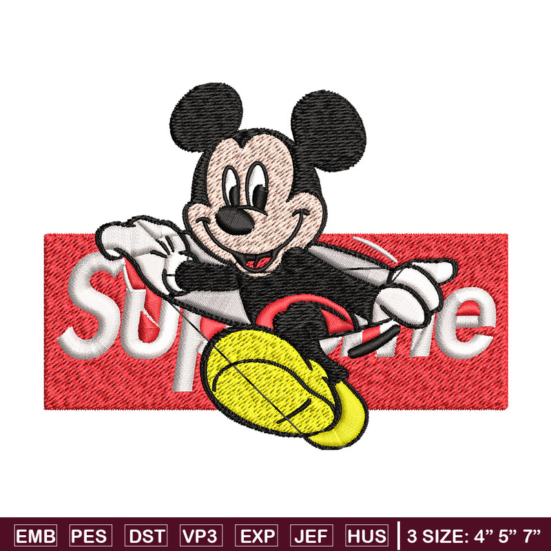 Mickey Mouse Supreme Embroidery design, Disney Embroidery, Embroidery File, Disney design, logo shirt, Digital download..jpg
