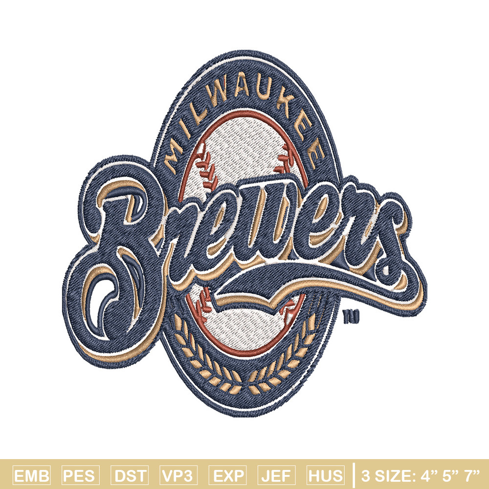Milwaukee Brewers Embroidery Design, Logo Embroidery, MLB Embroidery, Embroidery File, Logo shirt, Digital download.jpg