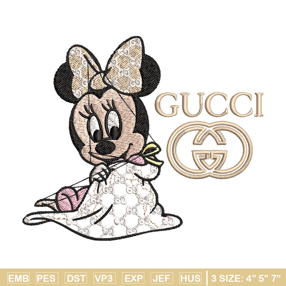 Minnie baby Embroidery Design, Gucci Embroidery, Embroidery File, Logo shirt, Sport Embroidery, Digital download.jpg