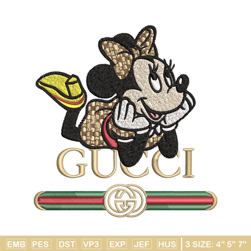 Minnie smile gucci Embroidery Design, Gucci Embroidery, Brand Embroidery, Logo shirt, Embroidery File, Digital download.jpg