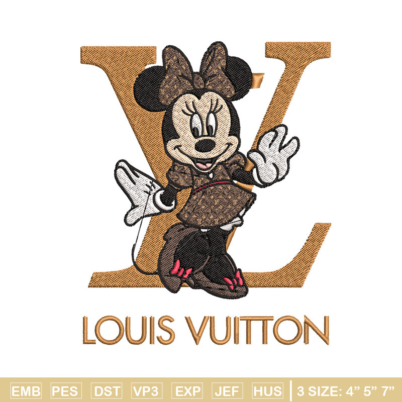 Minnie smile lv Embroidery Design, Lv Embroidery, Embroidery File, Brand Embroidery, Logo shirt, Digital download.jpg