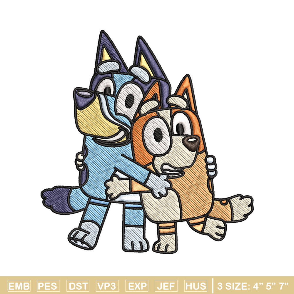 Mom and Dad Bluey Embroidery, Bluey Embroidery, Embroidery File, cartoon design, cartoon shirt, Digital download..jpg