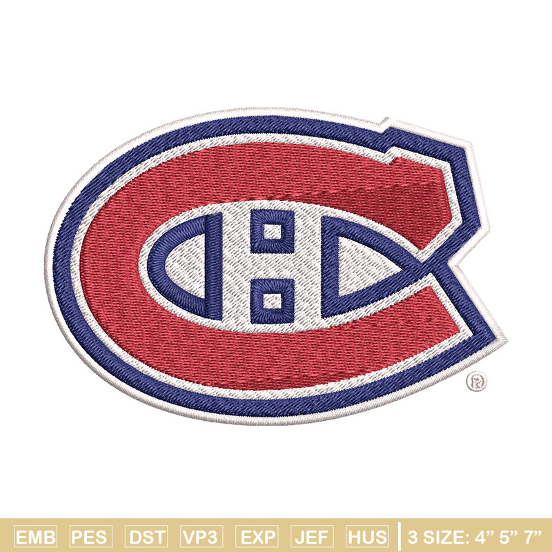 Montreal Canadiens logo Embroidery, NHL Embroidery, Sport embroidery, Logo Embroidery, NHL Embroidery design..jpg