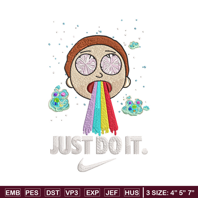 Morty Smith Just Rick It Embroidery design, Cartoon Embroidery, Logo Nike design, Embroidery file, Instant download..jpg