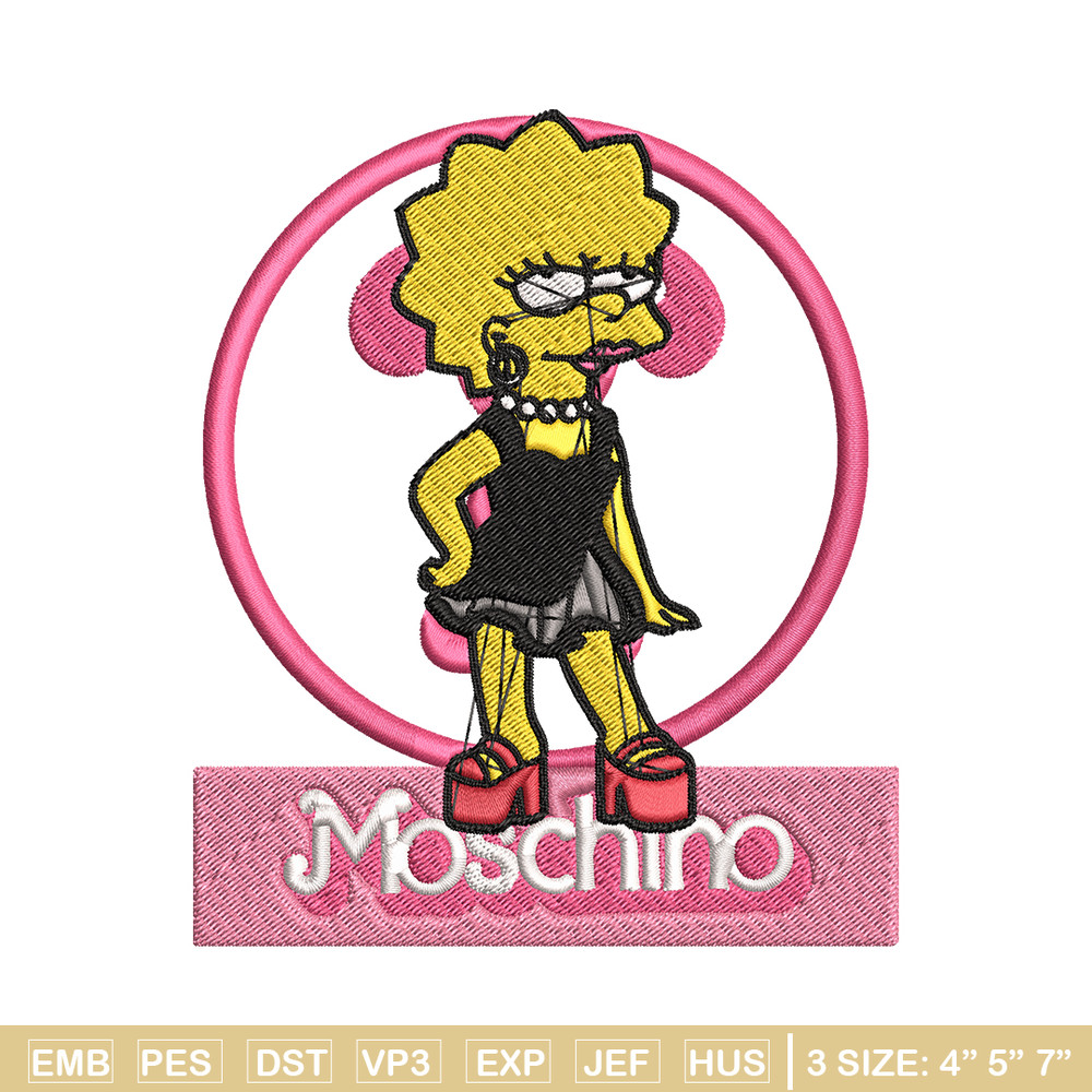 Moschino Milano Lisa Simpson Embroidery design, Simpson Embroidery, cartoon design, Embroidery File, Digital download..jpg