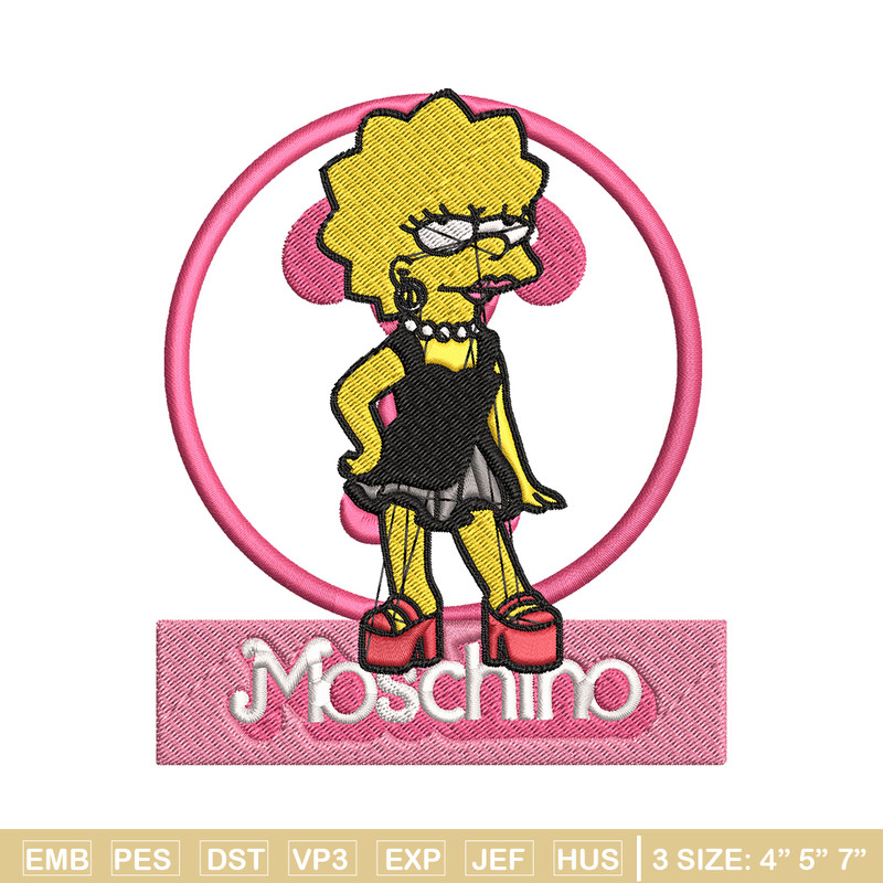 Moschino Milano Lisa Simpson Embroidery design, Simpson Embroidery, cartoon design, Embroidery File, Digital download..jpg