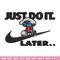 Just Do It Later Smurfs Embroidery design, Smurfs Embroidery, logo design, Embroidery File, logo shirt, Digital download.jpg