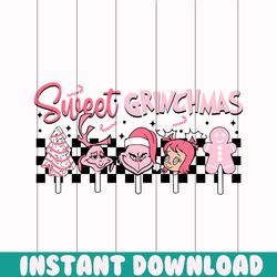 checkerboard sweet grinchmas friends svg digital cricut file
