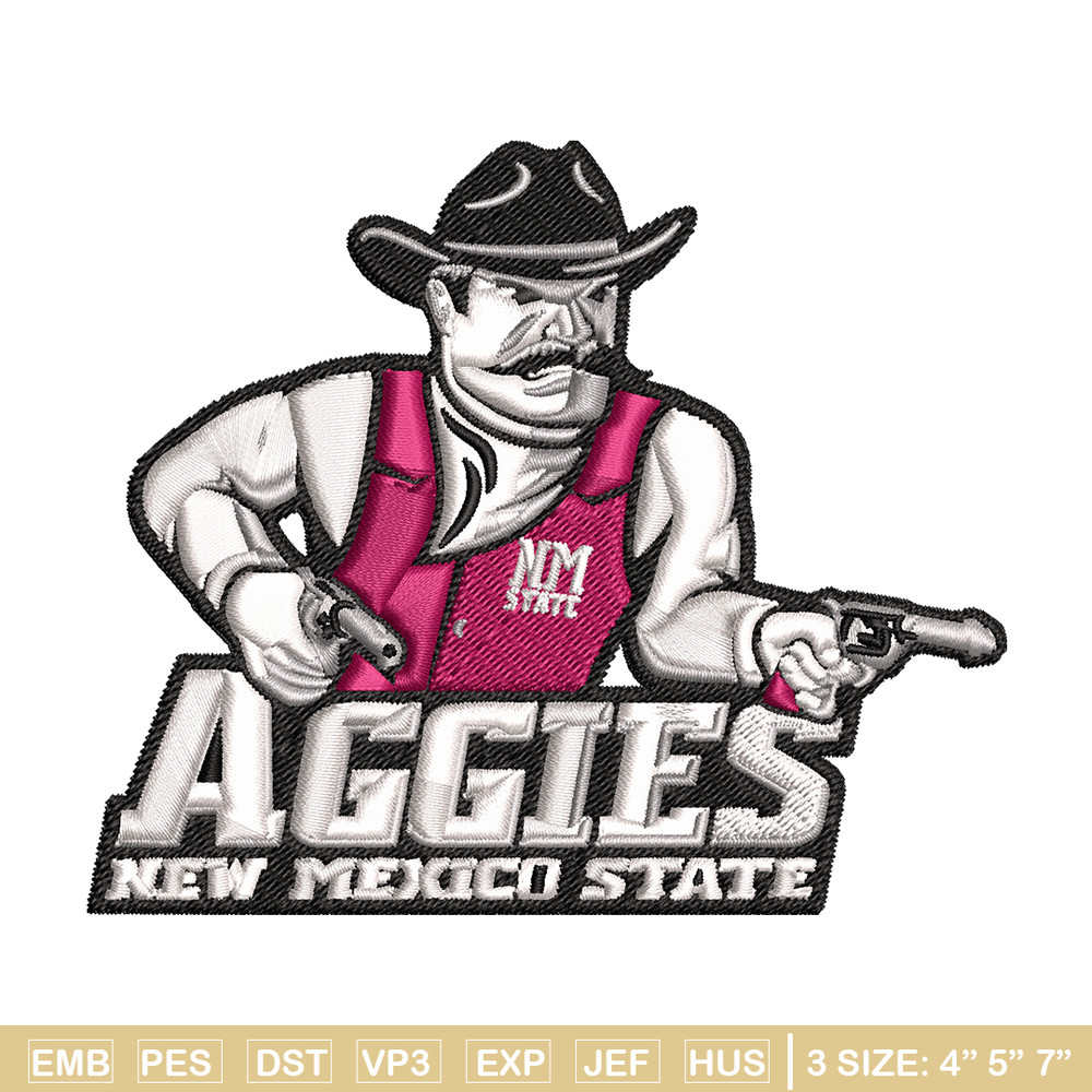 New Mexico State Aggies embroidery, New Mexico State Aggies embroidery, logo Sport, Sport embroidery, NCAA embroidery..jpg