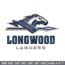 longwood lancers embroidery design, longwood lancers embroidery, logo sport embroidery, ncaa embroidery.