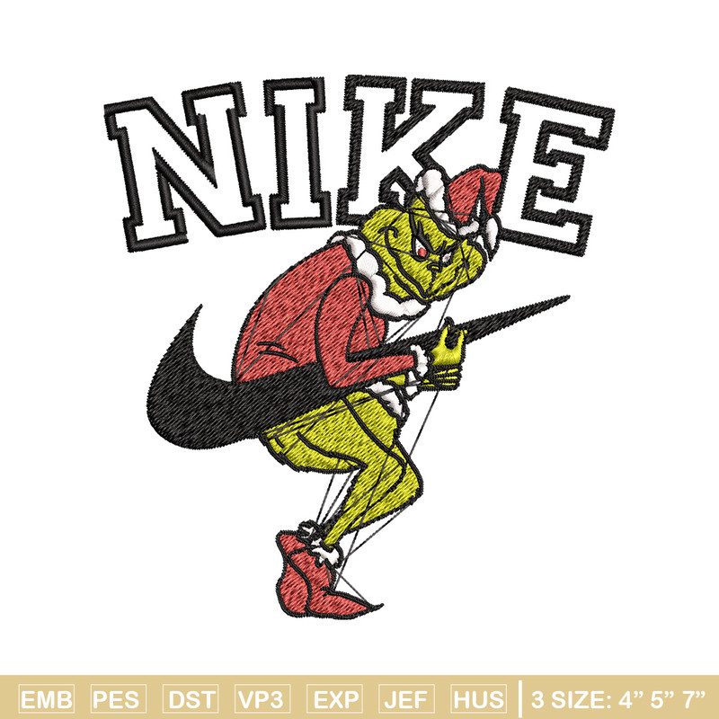 Nike grinch Embroidery Design, Chrismas Embroidery, Nike Embroidery, Embroidery File, Logo shirt, Digital download.jpg