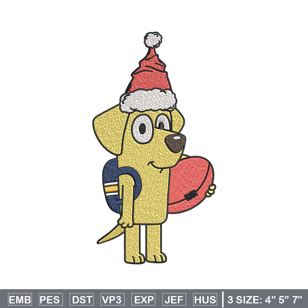 Lucky chrismas hat Embroidery Design, Bluey Embroidery, Embroidery File, Brand Embroidery, Logo shirt, Digital download.jpg