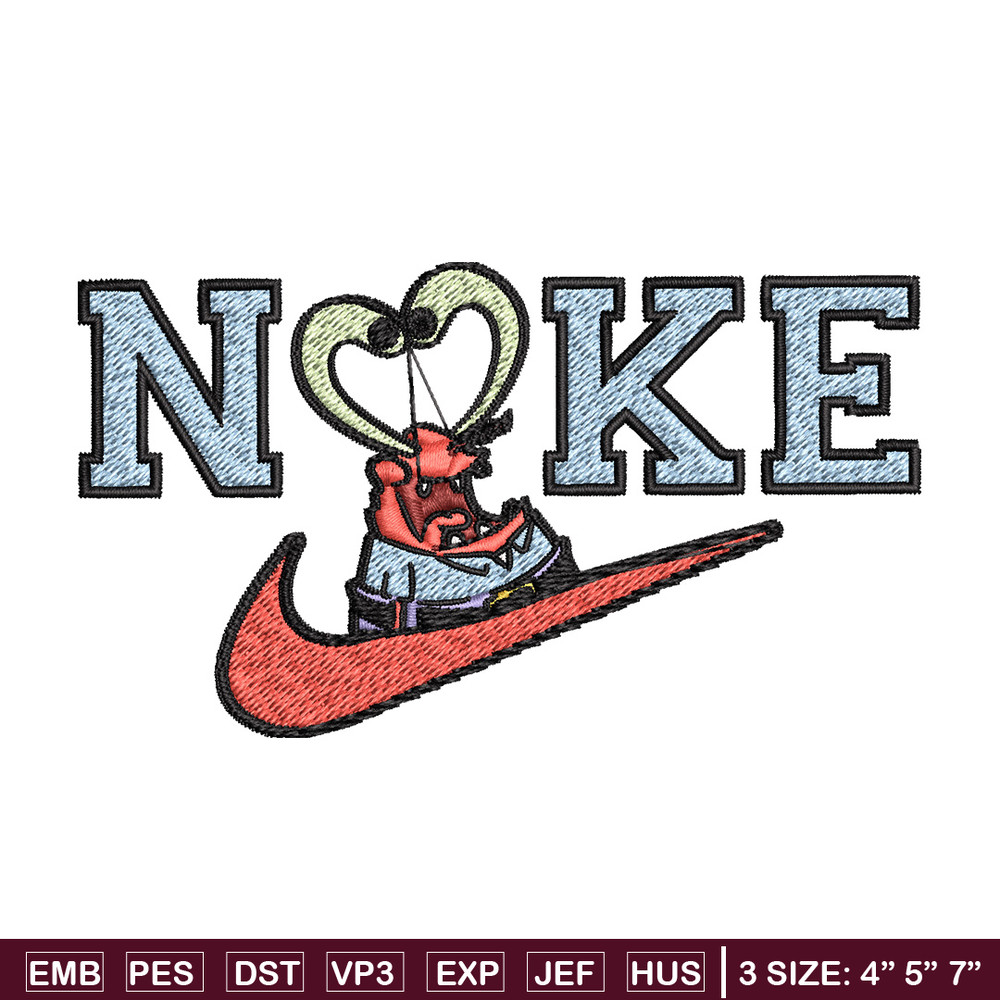 Nike krab Embroidery Design, Spongebob Embroidery, Nike Embroidery, Embroidery File, Logo shirt,Digital download.jpg