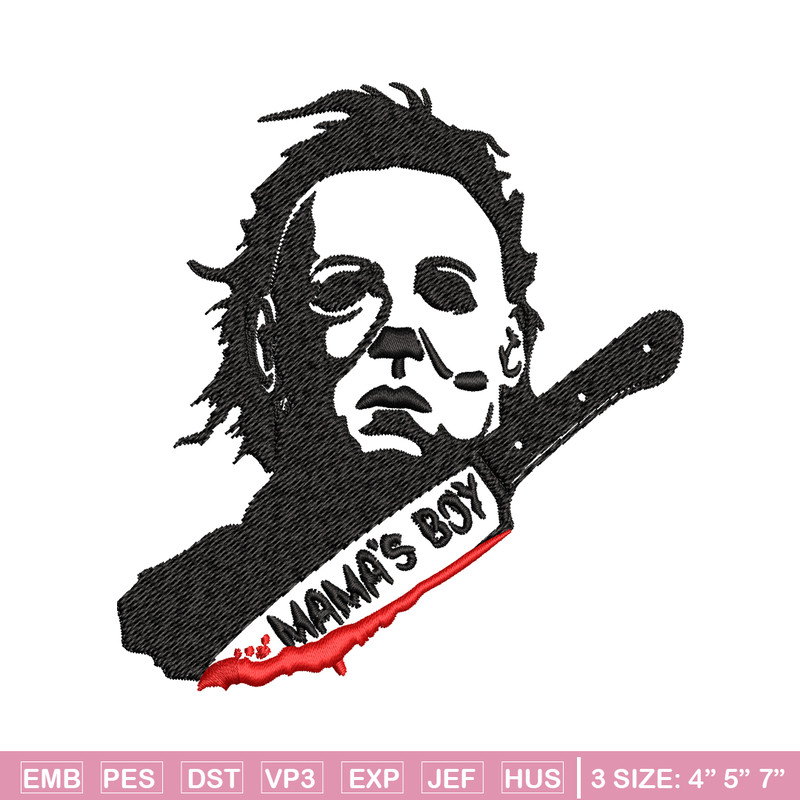 Mama's Boy Embroidery design, Michael Myers Embroidery, Embroidery File, Halloween design, Digital download..jpg