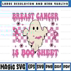 breast cancer is boo sheet svg, halloween breast cancer awareness svg, cancer awareness png, digital download