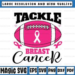 woman tackle football pink ribbon breast cancer awareness svg, football pink ribbon svg, cancer awareness png, digital d