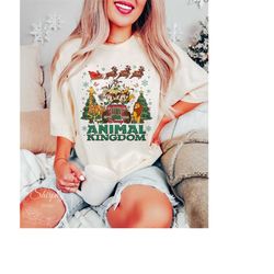 vintage disney animal kingdom christmas shirt, vintage mickey and friends animal kingdom christmas shirt, safari mode, s