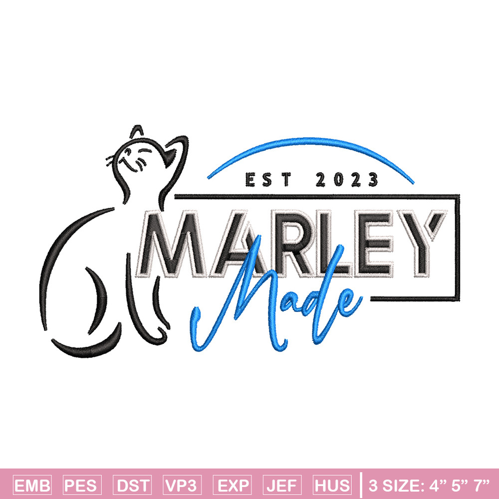 Marley Made embroidery design, Marley Made embroidery, logo design, Logo shirt, embroidery file, Digital download.jpg
