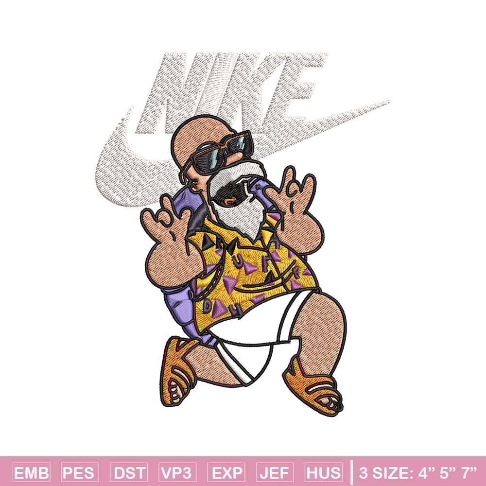 Master Roshi Nike Embroidery design, Dragon ball Embroidery, Nike design, Embroidery file, anime shirt, Instant download.jpg
