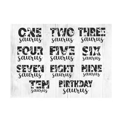 numbers saurus svg bundle, one saurus svg, two saurus svg, three rex svg, seven saurus svg, ten saurus svg, dinosaur svg, family saurus svg,