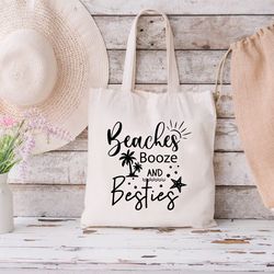 beach weekend bag, beach vacation gifts, beaches booze besties tote bag,girls trip beach totes,summer bag,funny beach ba