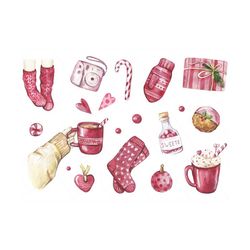 valentine clipart, winter clipart, heart clipart, valentine png, valentines day clipart,watercolor valentines day clipart,valentine clip art