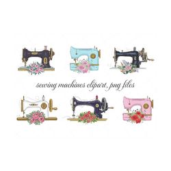 sewing machines clipart, for logo branding sewing machines, vintage sewing machine clip art, commercial use clipart