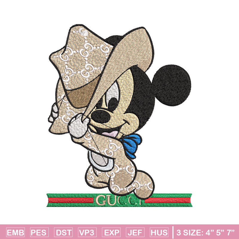 Mickey baby Embroidery Design, Gucci Embroidery, Embroidery File, Logo shirt, Sport Embroidery, Digital download.jpg