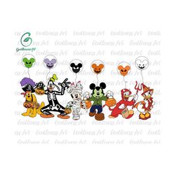 halloween masquerade svg png, mouse and friends, trick or treat, spooky vibes, boo svg, fall svg, holiday season