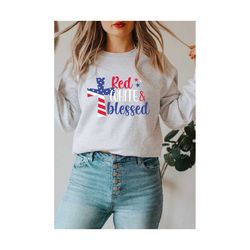 red white and blessed svg, patriotic shirt svg, 4th of july svg,christian svg, cut file for cricut and silhouette