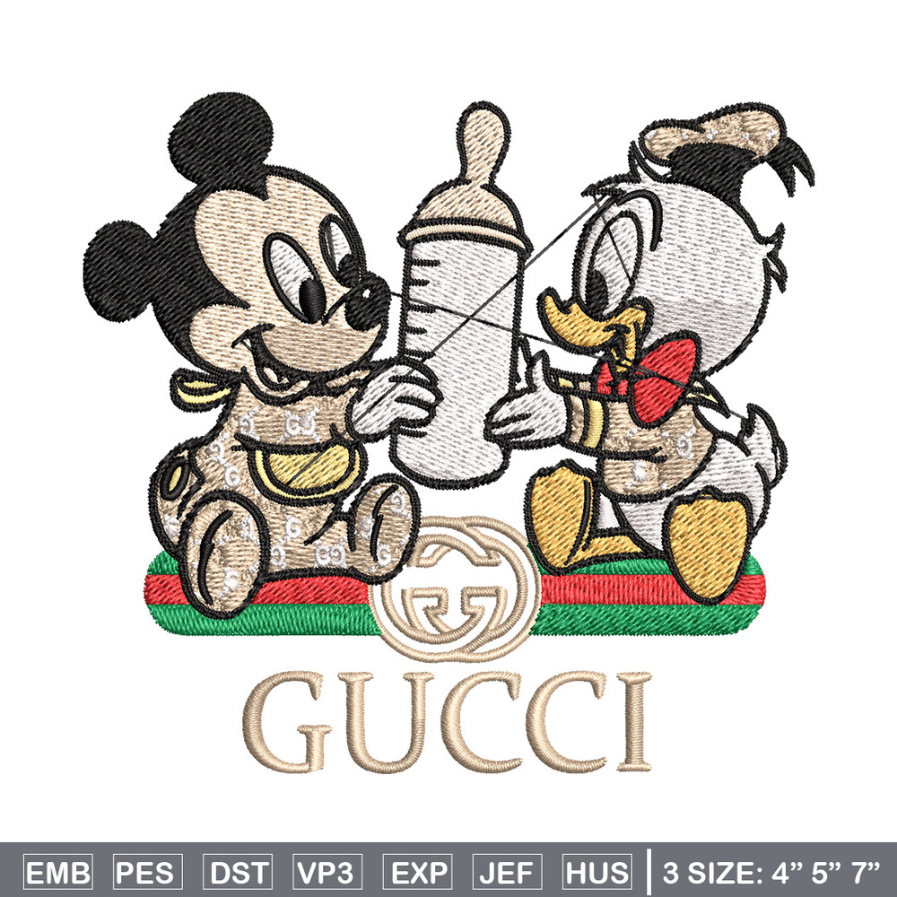 Mickey duck baby Embroidery Design, Gucci Embroidery, Embroidery File, Logo shirt, Sport Embroidery, Digital download..jpg