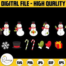 snowman png bundle, christmas png, christmas digital clipart, vintage snowman clipart, instant download graphics