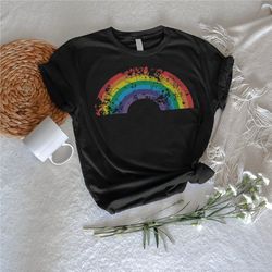 vintage rainbow tshirt png, lgbt friend gift, retro pride shirt png, equal rights tee, lgbtq ally clothing, lesbian shir