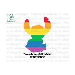 nobody get left behind, lgbt pride svg, lgbt community, rainbow svg, equality, support lgbt rights, svg, png files for cricut sublimation