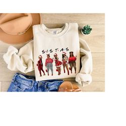 christmas s.i.s.t.a.s sweatshirt, christmas afro women sweater, christmas sistas sisters sweater,black woman sweatshirt,