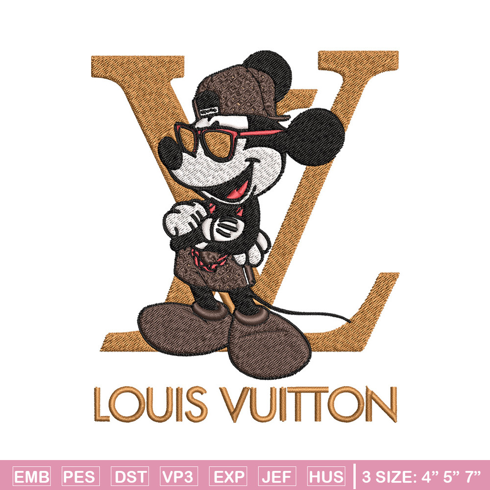 Mickey louis vuitton Embroidery Design, Lv Embroidery, Brand Embroidery, Logo shirt, Embroidery File, Digital download.jpg