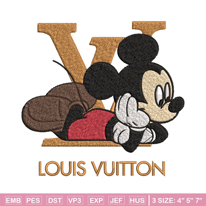 Mickey louis vuitton Embroidery Design, Lv Embroidery, Embroidery File, Brand Embroidery, Logo shirt, Digital download.jpg