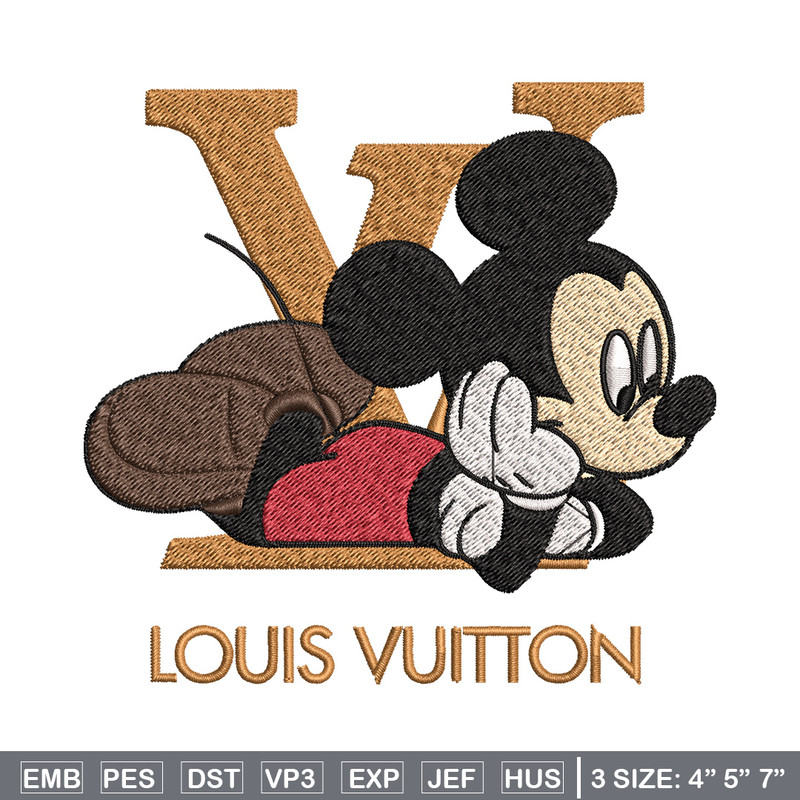 Mickey louis vuitton Embroidery Design, Lv Embroidery, Embroidery File, Brand Embroidery, Logo shirt, Digital download.jpg