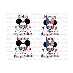bundle family of a little firecracker svg, 4th of july svg, memorial day freedom, american flag, svg, png files for cricut sublimation