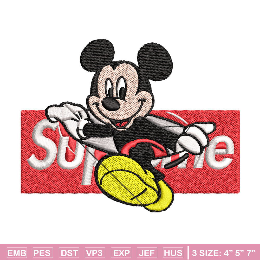 Mickey Mouse Supreme Embroidery design, Disney Embroidery, Embroidery File, Disney design, logo shirt, Digital download..jpg